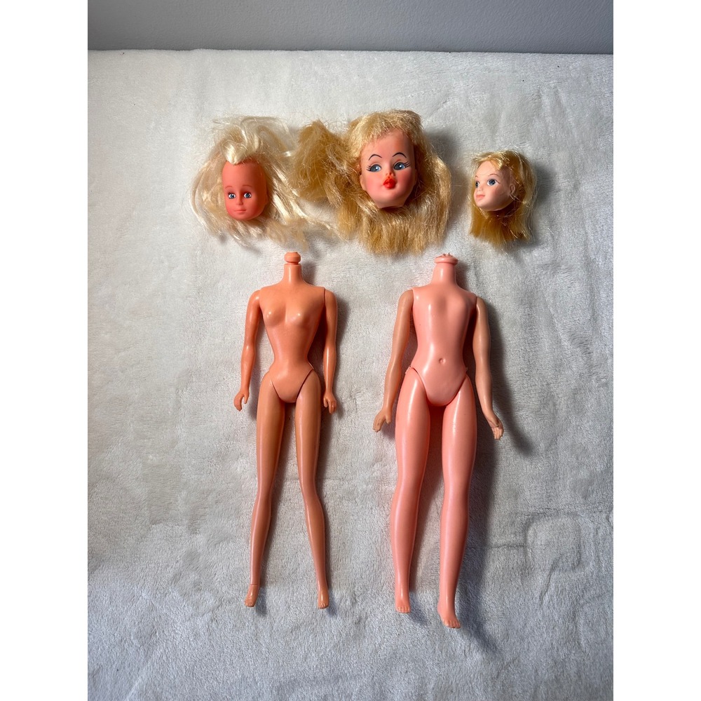 Vintage 1960s Doll Bodies and Heads Lot for Parts or Repair